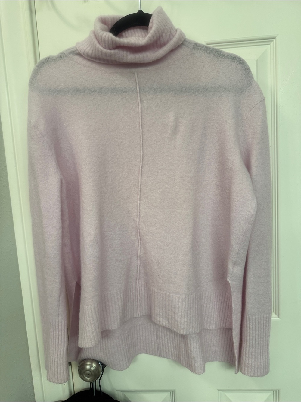 Athleta Women's Pink Turtleneck Layered Hem Sweater